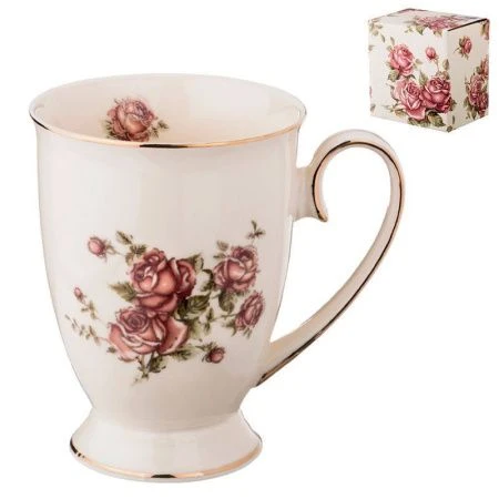 Кружка 300мл фарфор КОРЕЙСКАЯ РОЗА (48)