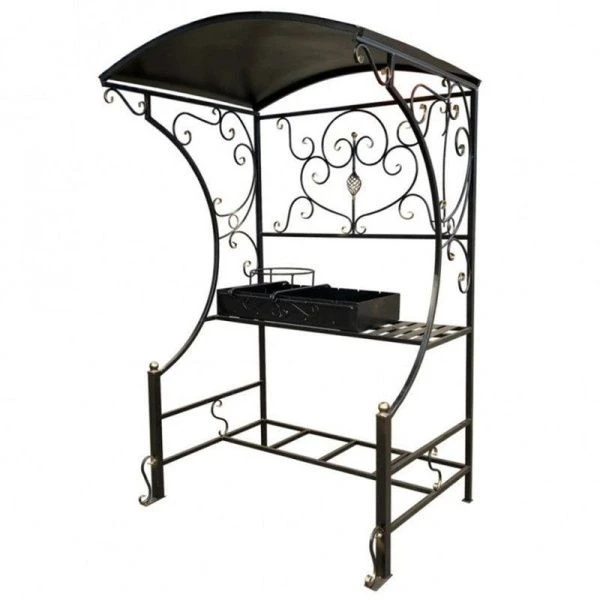 Мангал КЛАССИКА с крышей разборный  196*120*80см, жаровня  81*39см (1)