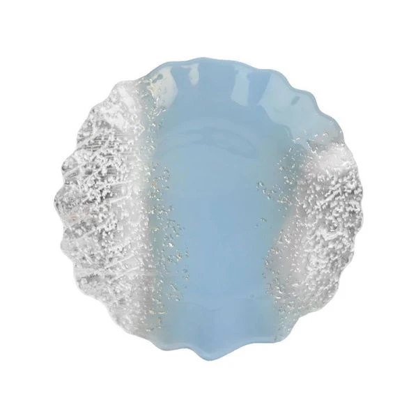 Тарелка мелкая 28см стекло АУРА голубое серебро плоская 14873/G (6)