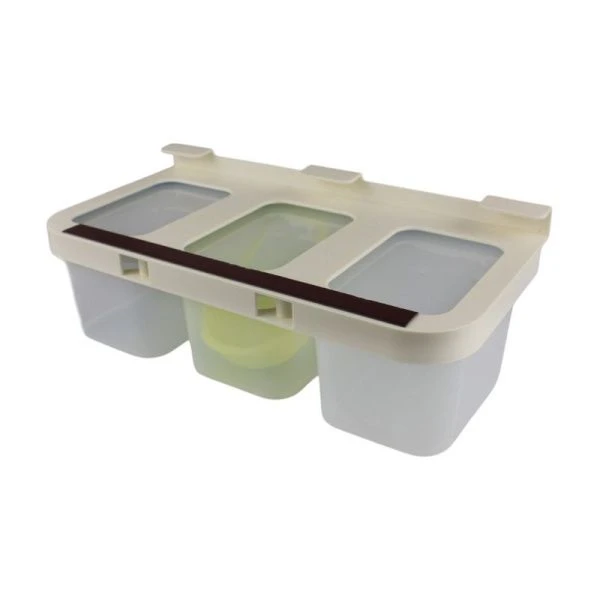 Набор емкостей для сыпучих продуктов 3шт 1л 360*180*120мм пластик Skyline с держателем SL200 (4)