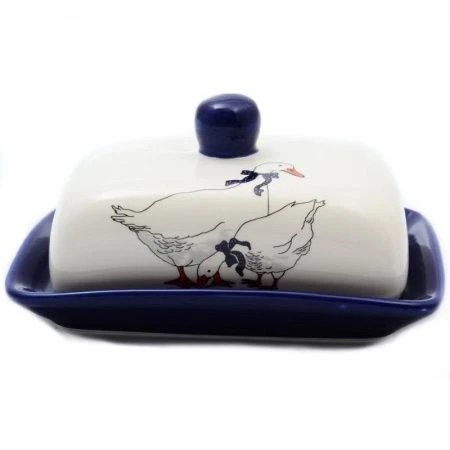 Масленка фарфор ГУСИ 17,5*13,5*9см (24)