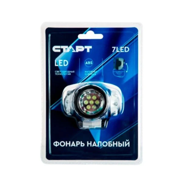 Фонарь налобный ABS-пластик СТАРТ LOE 206-C1 Silver, пит. 3*ААА (25)