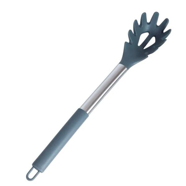 Ложка для спагетти 31*6см силикон ГРЕЙ с металлической ручкой WRF-103 (300)