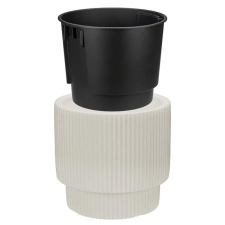 Кашпо 40л пластик СТРИП со вставкой Кремовый (1)