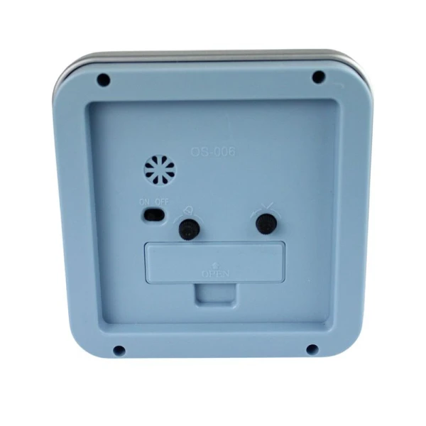 Будильник 12*12*4,3см пластик 2 цвета JC-16141 (100)