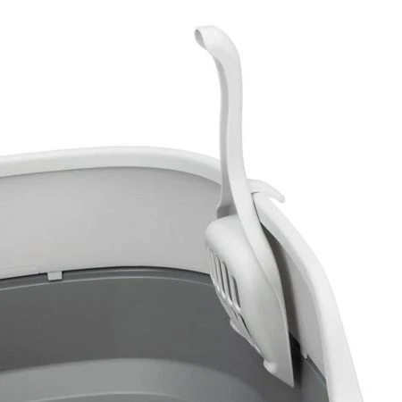 Туалет для кошек с высоким бортом 480*355мм пластик ЛЯ-МУРР + подарок совок капучино (4)