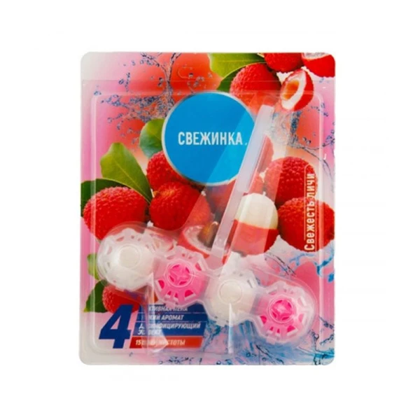 Освежитель-блистер WC 4в1 Свежинка Свежесть личи (12)