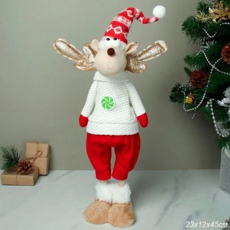 Украшение новогоднее Олень 23*12*45см текстиль AW-102 (48)