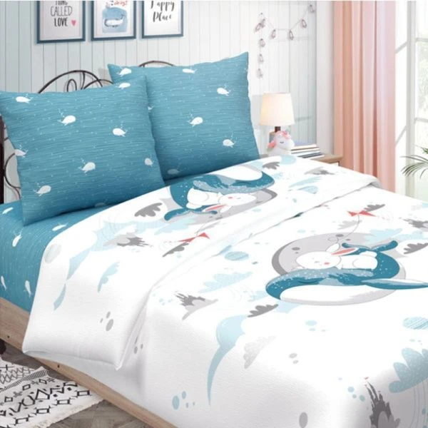 Покрывало детское стёганное 150*215 бязь ДомВелл рис. 3067/1 Сновидения/Детство