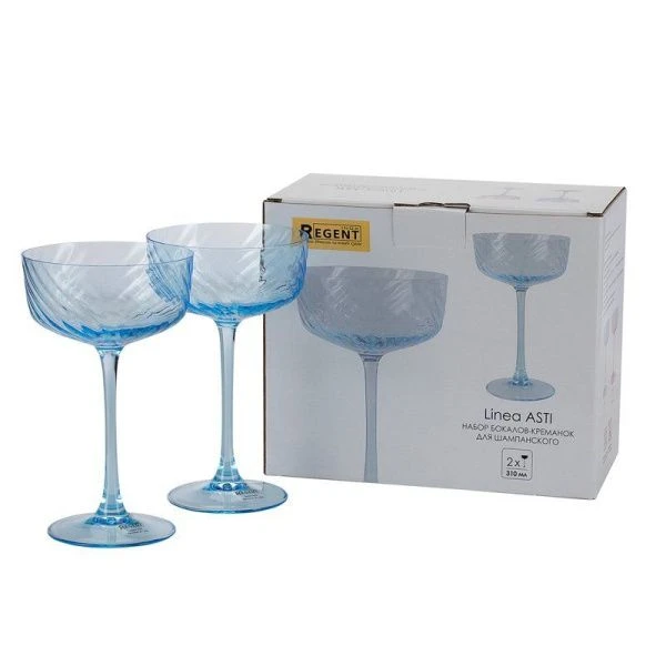 Бокалы-креманки для шампанского набор 2шт 310мл стекло ASTI 81-204 (12)