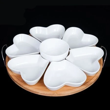 Менажница 7 секций 200мл/150мл*6шт керамика на дер.подставке Сердце TY-80 (8) Менажница 7 секций 200мл/150мл*6шт керамика на дер.подставке Сердце TY-80 (8)