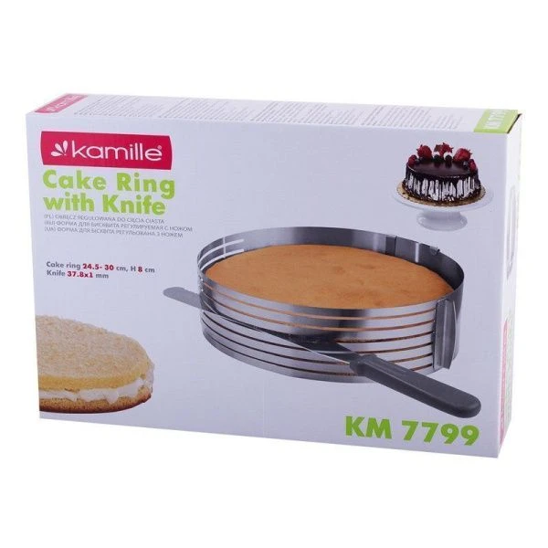 Форма-слайсер регулируемая O24,5-33см нерж.сталь с ножом (7799)