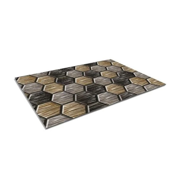 Коврик придверный 50*80см полипропилен влаговпитывающий SHAHINTEX Соты металлик (20)