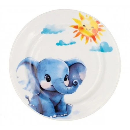 Тарелка детская мелкая 17,5см фарфор СЛОНИК гладкий край (30)