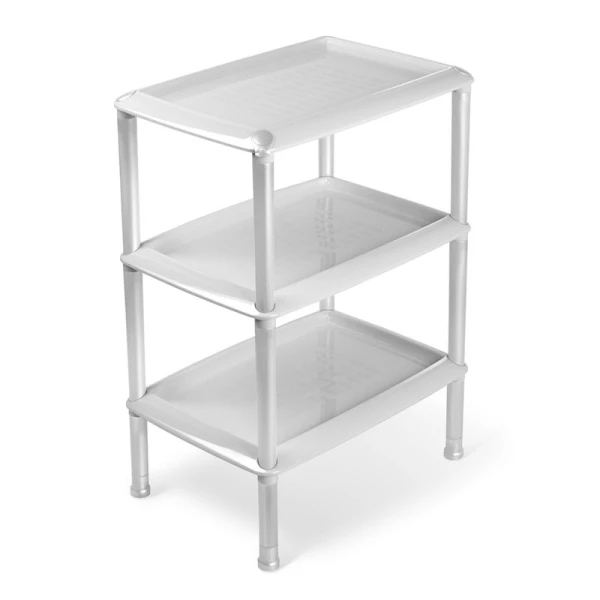 Этажерка прямая 3 секции 440*310*637мм пластик ДЖЕТА светло-серая (4)