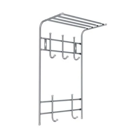 яяяВешалка с полкой 2-х ярусная ВПТ5 металл 410*745*250мм серебро (5) ВЫВОД