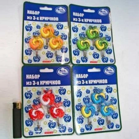 яяяНабор крючков 3шт. Яблочки PY27149 (24)