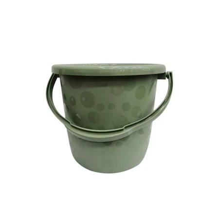 Ведро 10л пластик ЛЮКС оливковое (20)