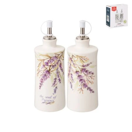 Бутылки для масла/уксуса набор 2пр 300мл керамика Душа Прованса (32)