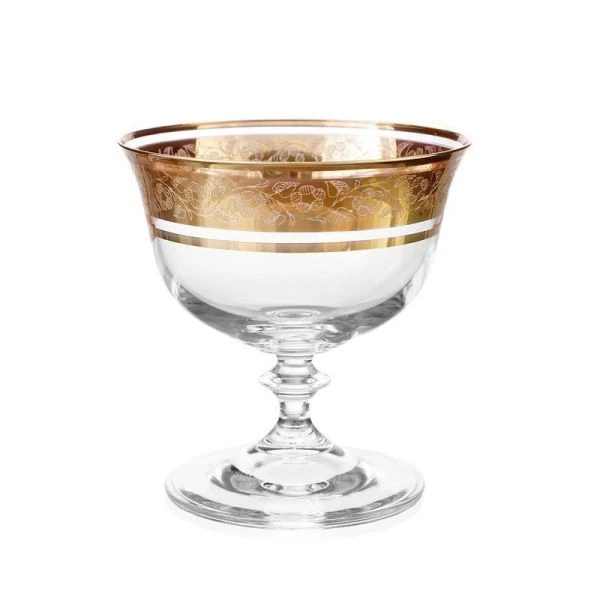 Креманки набор 4шт 105мл стекло КЛАУДИЯ/СТЕРНА золото 43250 (8) 42024 ВЫВОД