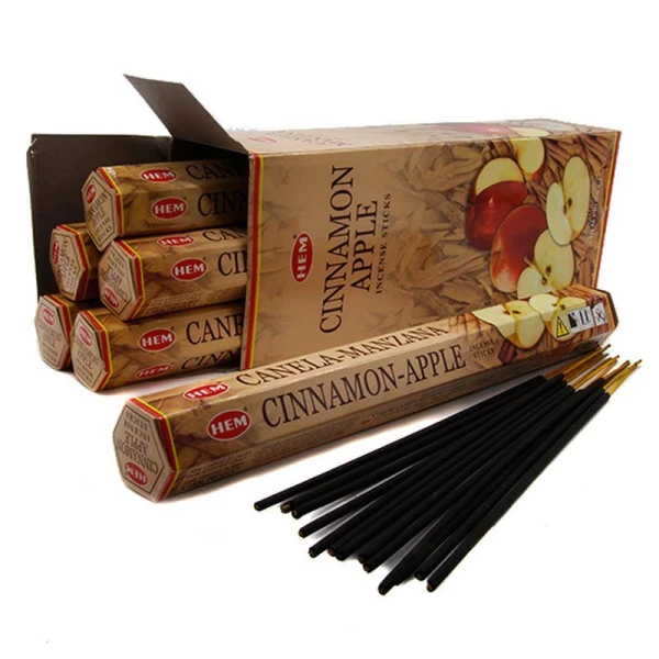 Благовония шестигранник 20 палочек HEM Cinnamon Apple Корица Яблоко (6)