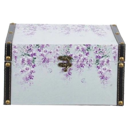 Шкатулка Сундук дерево/текстиль 24*16*13см Прованс. Лаванда (6)