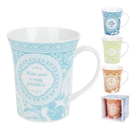 Кружка 330мл керамика ПОЖЕЛАНИЯ (4 вида) подар.уп (48) Кружка 330мл керамика ПОЖЕЛАНИЯ (4 вида) подар.уп (48)