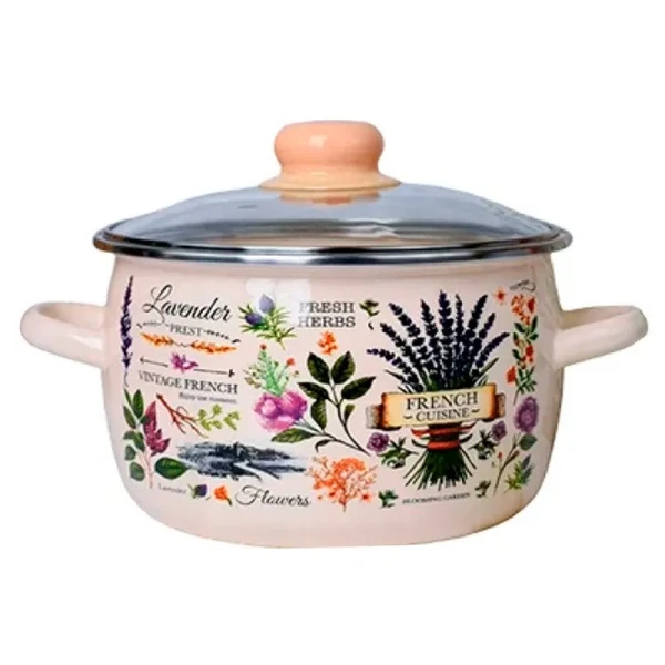 Кастрюля 5,5л эмаль ЭДЕМ сферическая ТМ Appetite 1RC221S (4)