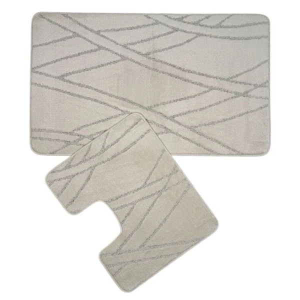 Набор ковриков в ванную 2пр 60*100/50*60 полипропилен MAXIMUS BQ 10604 ECRU слон.кость 2517