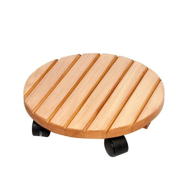 Подставка для кашпо 30*8,5см металл/дерево на колесах 12-021