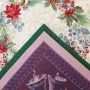 Скатерть новогодняя 160*300см гобелен ЕЛОЧНЫЕ УКРАШЕНИЯ зеленый бордюр золотой люрекс