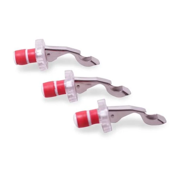 Пробка-открывалка для бутылки набор 3шт нерж.сталь/пластик, с зажимом, арт.7782 (24/216)