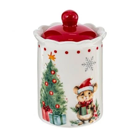 Банка для сыпучих продуктов керамика 350мл Новогодний подарок 9*14см (24)
