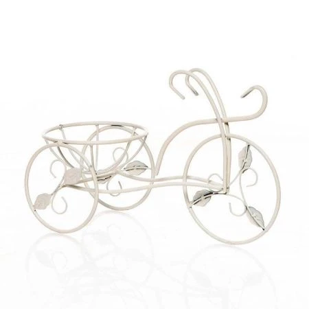 Подставка на 1 цветок 34*23*53см металл ВЕЛОСИПЕД белая 14-861 B