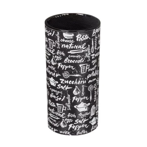 Подставка для ножей 110*110*227мм пластик Bergamo черный 223101530/02 (8)