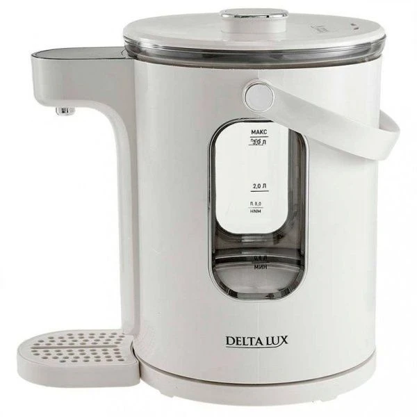 Чайник-термос 3л стекло DЕLTA LUX DE-1701 LCD дисплей, 1600 Вт, 13 режимов поддерж. t, белый  (4)