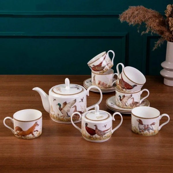 Чайный набор 14пр фарфор ОХОТА на 6 персон 300мл (4)