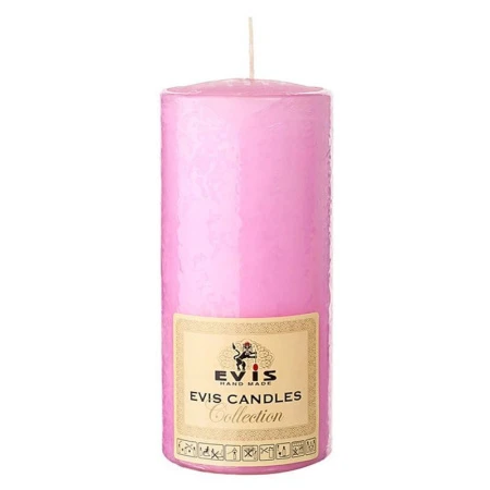 Свеча парафин цилиндрическая d7см h15см розовая (6)