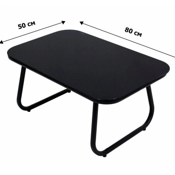 Набор мебели иск.ротанг Амелия (диван, 2 кресла, стол) Garden story, черный, серый, арт.GS012 (1)