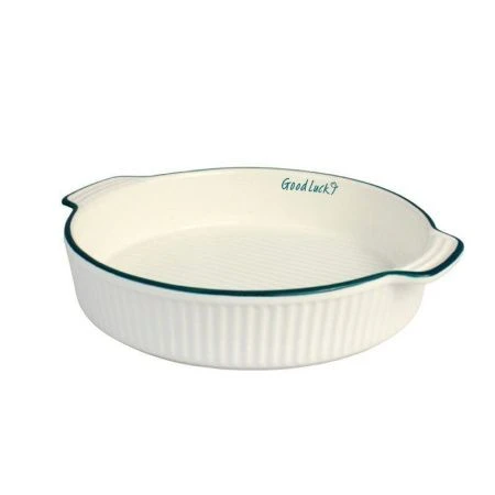 Форма для запекания 20,5*18,5*4см фарфор Good Luck круглая с ручками белый KP005-8,5/JC-14546 (36)