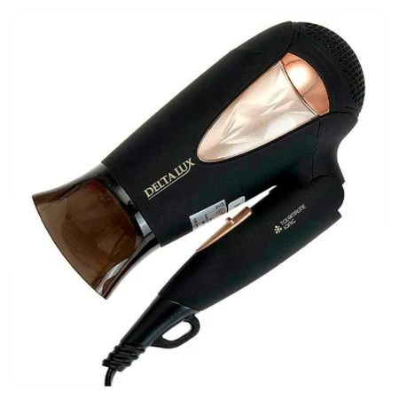 Фен складной пластик DELTA LUX DL-0935 черно-золотой 1400Вт (24) Фен складной пластик DELTA LUX DL-0935 черно-золотой 1400Вт (24)