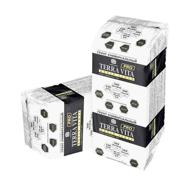Земля живая ПРО 150л торфогрунт, вес пакета 53,5кг Terra Vita Фарт (1)