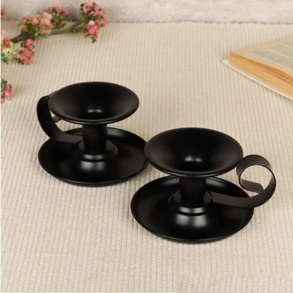 Подсвечники набор 2шт 6*10см металл черные HA-10 (50)