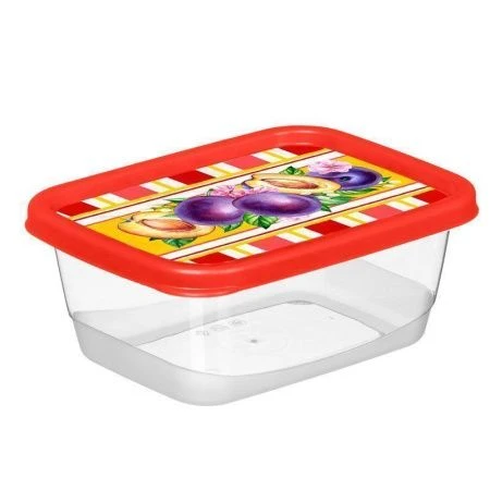 Контейнер пищевой 500мл пластик СИЛИЦИЯ прямоугольный красный (20) 223135706/04