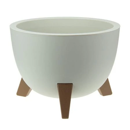 Кашпо 12л d350мм пластик ФЛОРИАН белый ротанг (3)