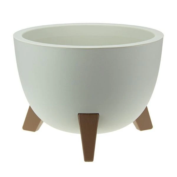 Кашпо 12л d350мм пластик ФЛОРИАН белый ротанг (3)