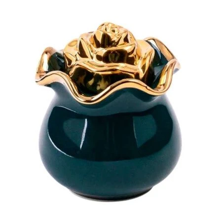 Банка для меда/варенья 250мл фарфор РОЗА зеленая LR (72)