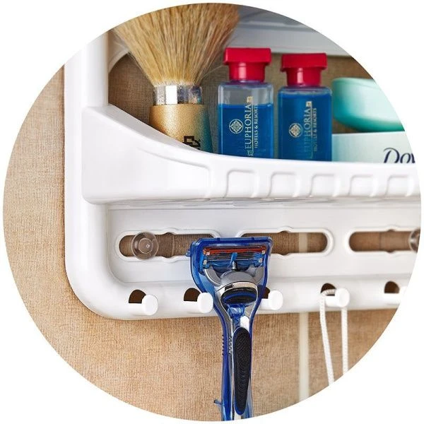 Полка прямая 3 ярусная 120*270*620мм пластик ДУНЯ белая (12)