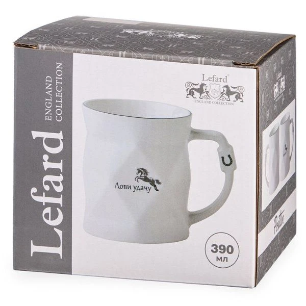 Кружка 390мл фарфор ЛОВИ УДАЧУ (36)
