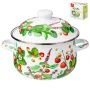 Кастрюля 2л эмаль ФРУКТОВАЯ КОРЗИНА с крышкой 18см выс.11см (6)